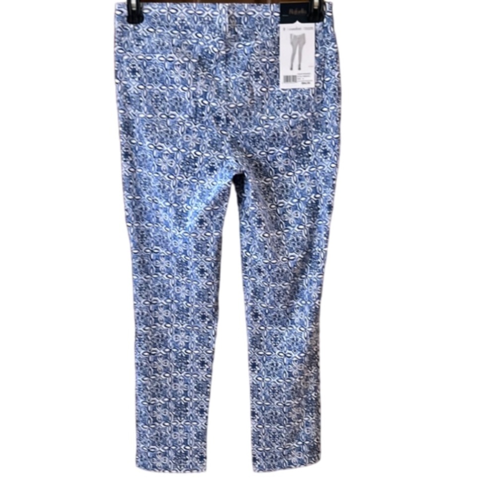 NWT Rafaella Bold Printed Twill Pants Slim Leg in Provence Size 8